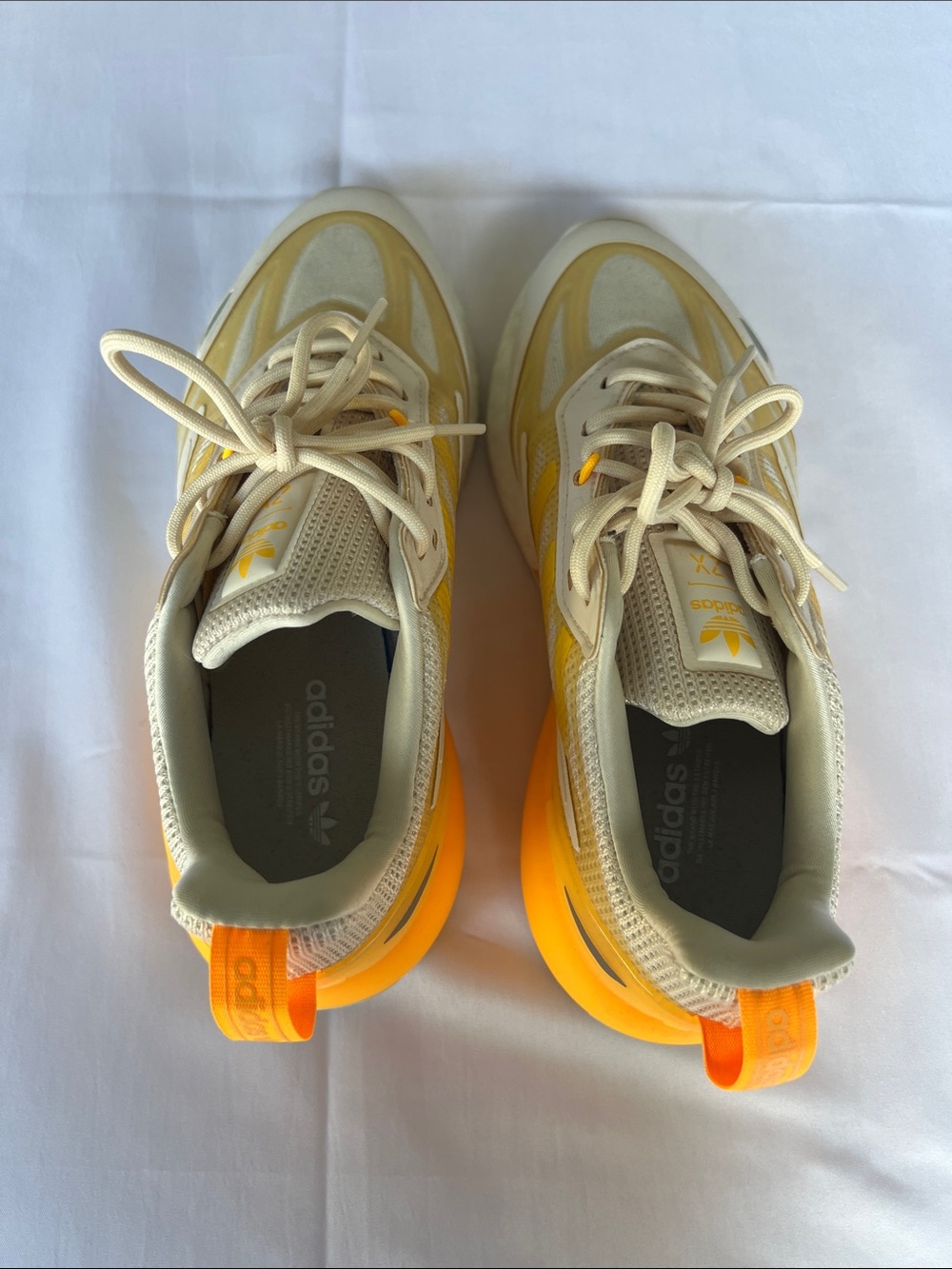 adidas women Cream and Yellow Retro-Style Sneakers